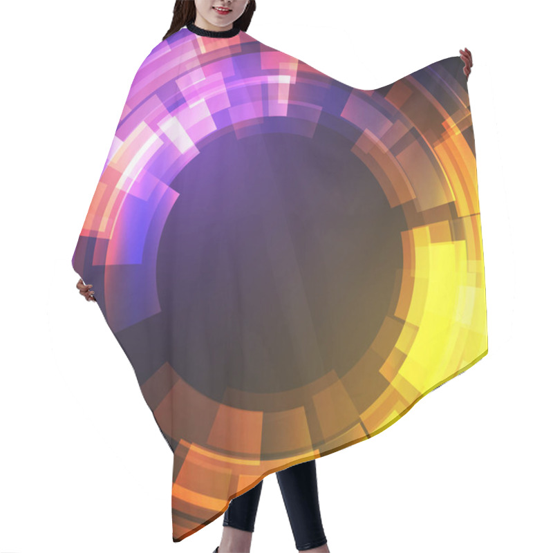 Personality  Techno Geometric Vector Circle Modern Science Abstract Background Hair Cutting Cape