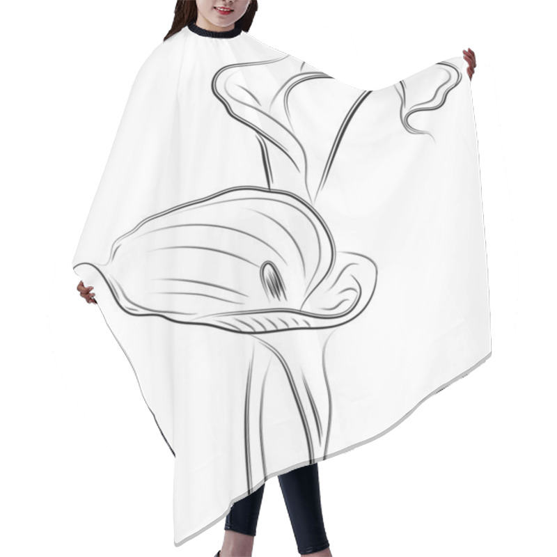 Personality  Vector Flower Calla Twin Hair Cutting Cape