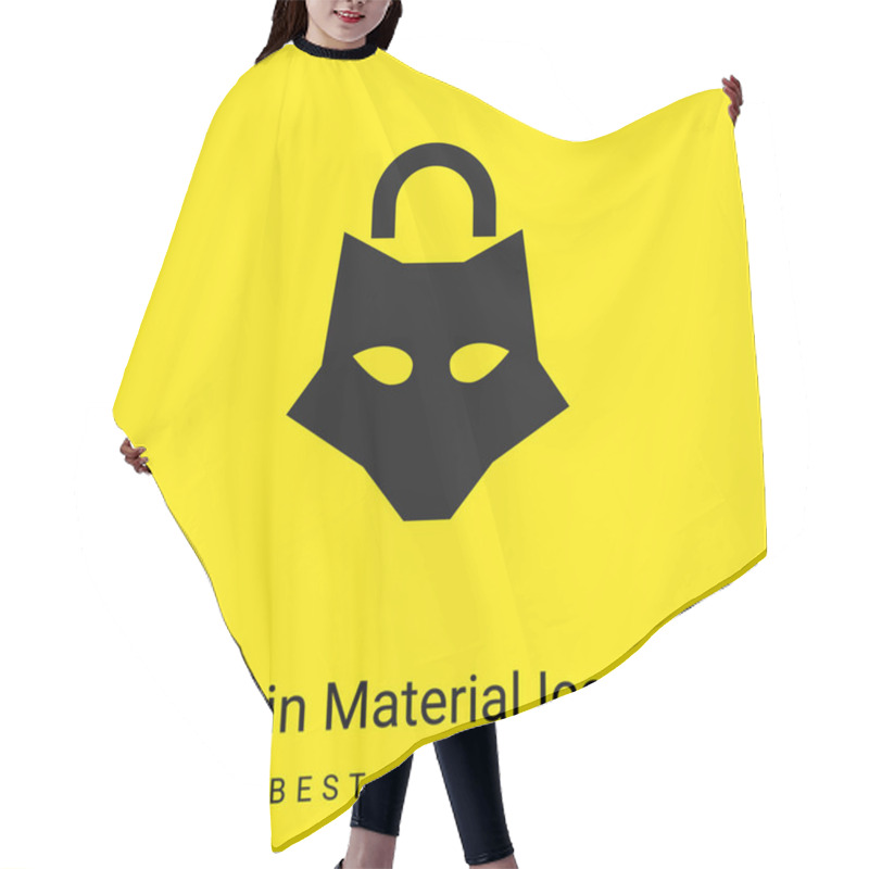 Personality  Animal Padlock Minimal Bright Yellow Material Icon Hair Cutting Cape