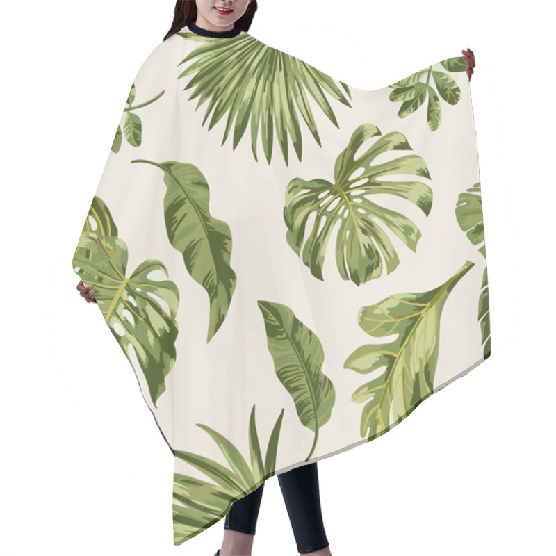 Personality  Seamless Exotic Pattern With Tropical Leaves Hair Cutting Cape