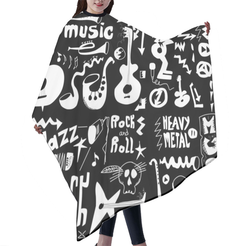 Personality  Doodles Funny Music Hair Cutting Cape