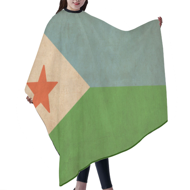 Personality  Djibouti Flag Drawing ,grunge And Retro Flag Series Hair Cutting Cape