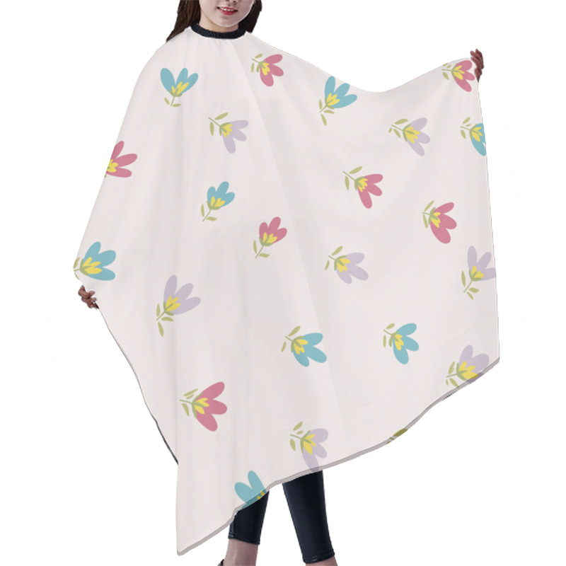 Personality  Flower Pattern. Spring Vector Hand-drawn Doodle  Hair Cutting Cape