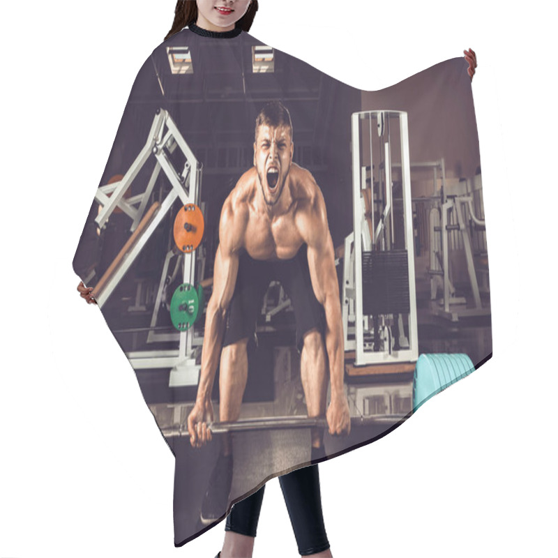 Personality  Muscular Men Lifting Deadlift Hair Cutting Cape