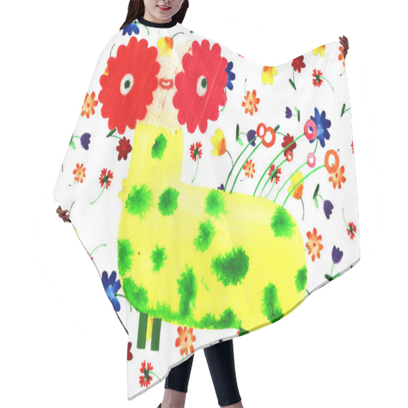 Personality  Collage Bug Illustration Hair Cutting Cape