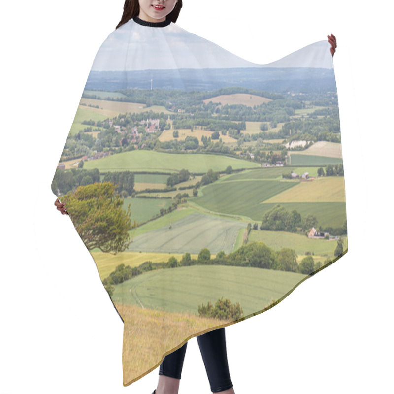 Personality  Looking Out Over A South Downs Landscape From Firle Beacon In Sussex Hair Cutting Cape