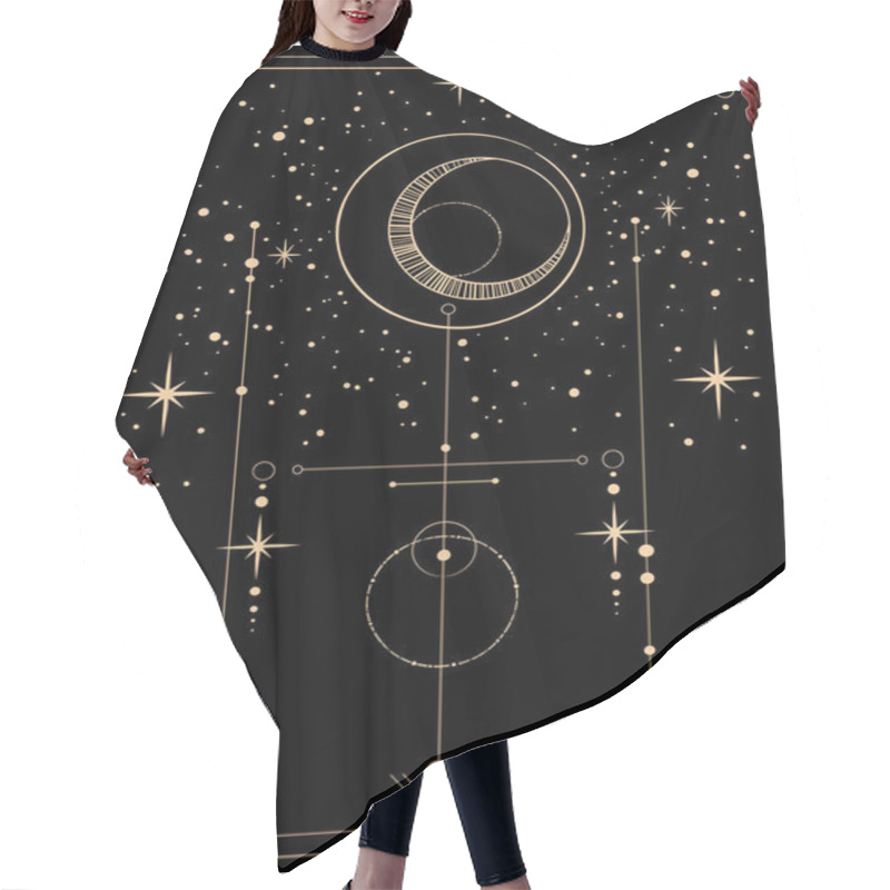 Personality  Decorative Tarot Card With Cosmic Motives Hair Cutting Cape