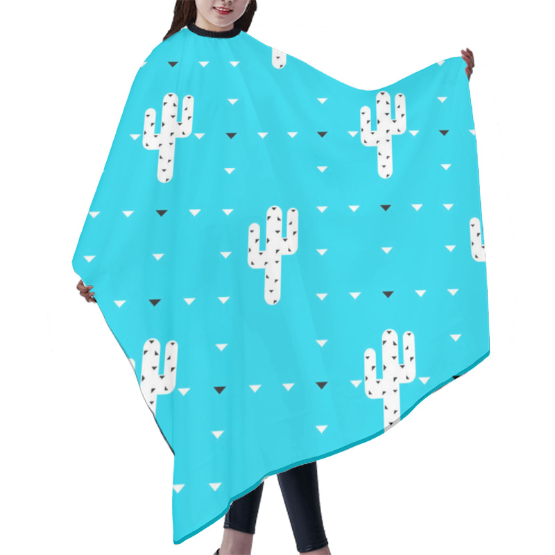 Personality  Succulent And Cactus Pattern Hair Cutting Cape