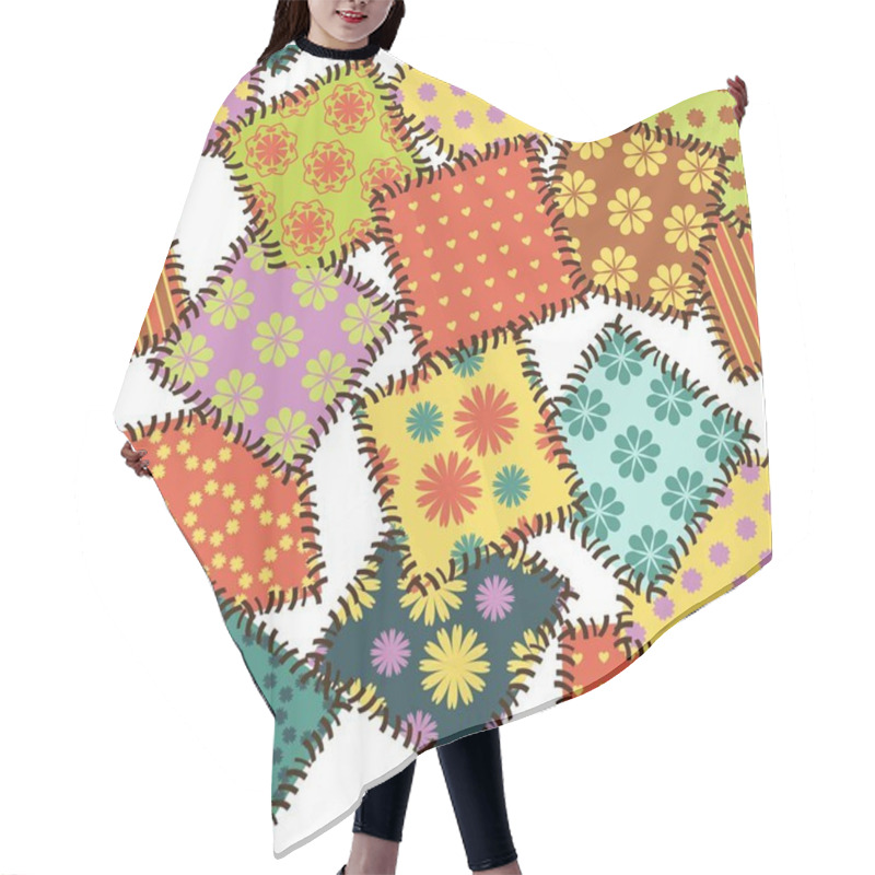 Personality  Patchwork Background With Different Patterns  Hair Cutting Cape