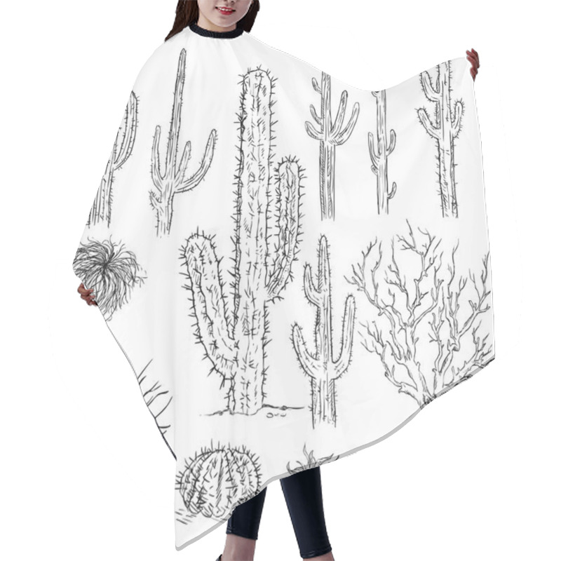 Personality  Sketch Cactuses And Desert Plants Hair Cutting Cape