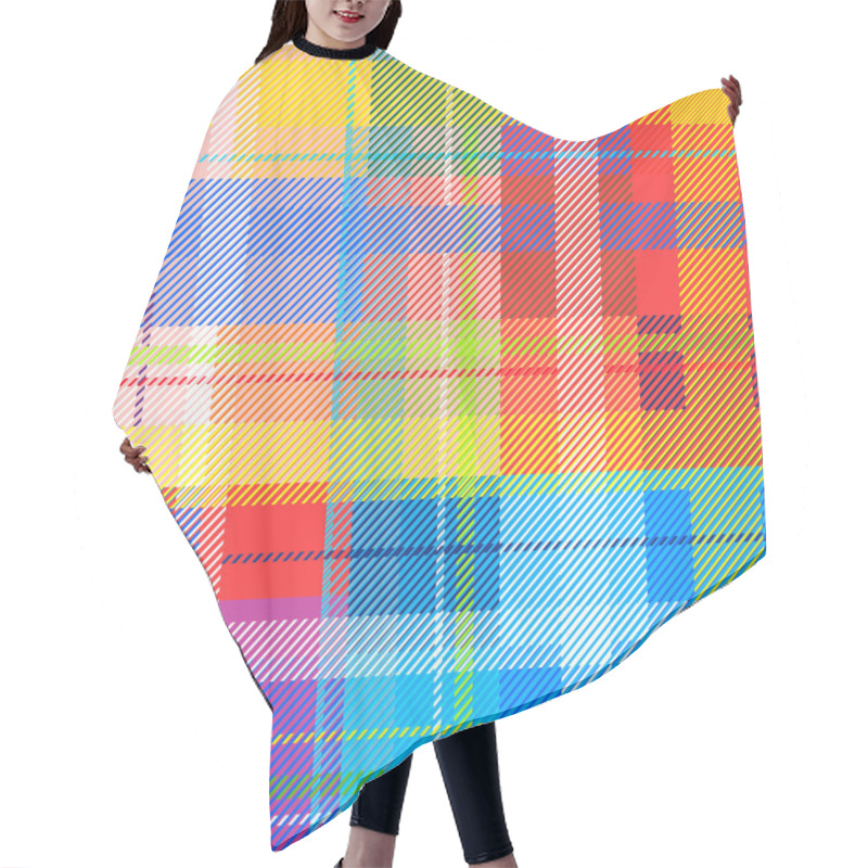 Personality  Creative Plaid Seamless Pattern. Checkered Cotton Fabric. Hair Cutting Cape