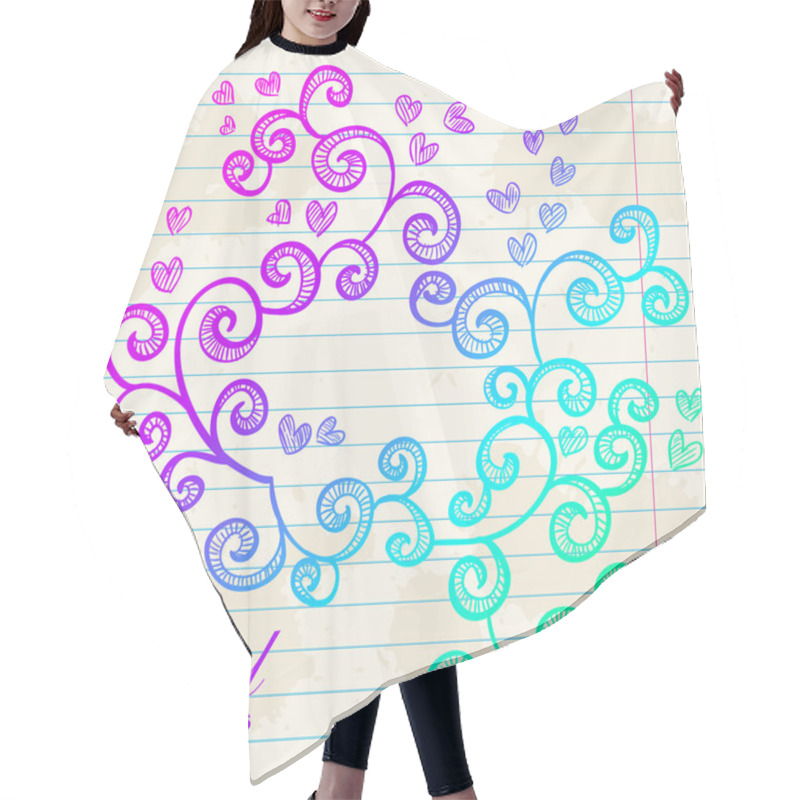 Personality  Floral Twirl Postcard On Notebook Background Hair Cutting Cape