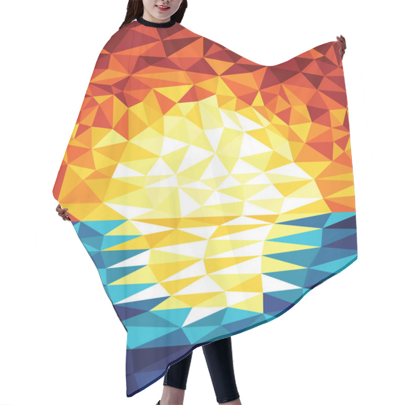 Personality  Sunset Flat Icon, Vector Illustration Hair Cutting Cape