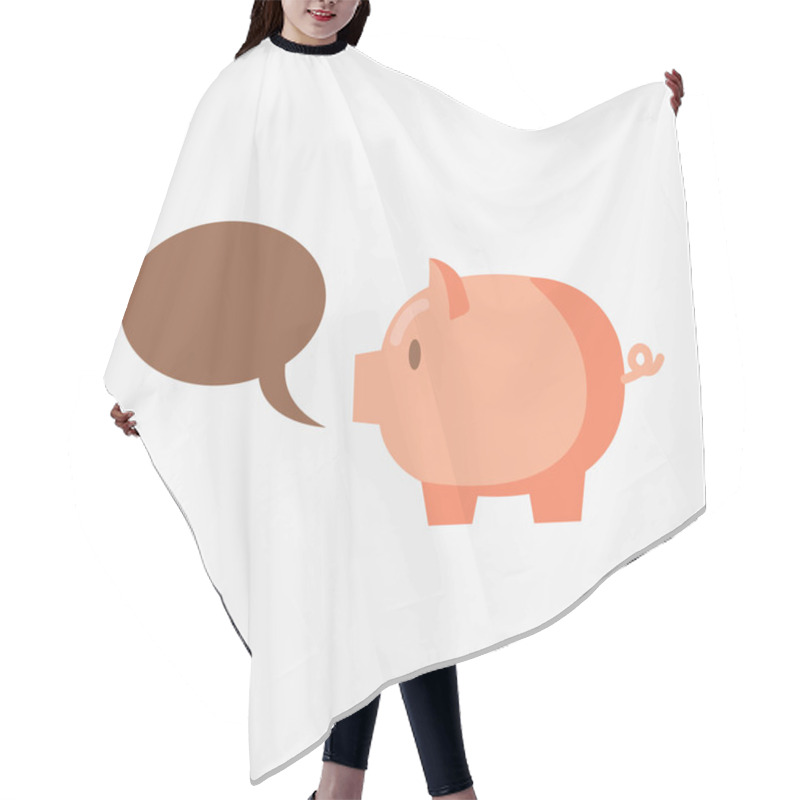 Personality  Pig Doodle With Speech Bubble Hair Cutting Cape