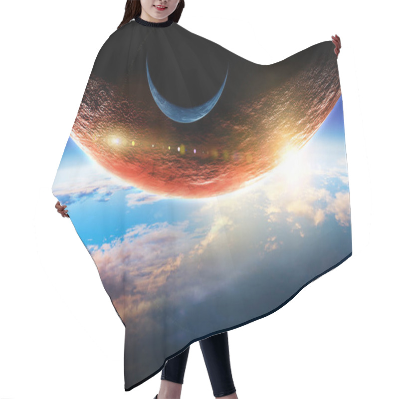 Personality  Abstract Planets And Space Background Hair Cutting Cape