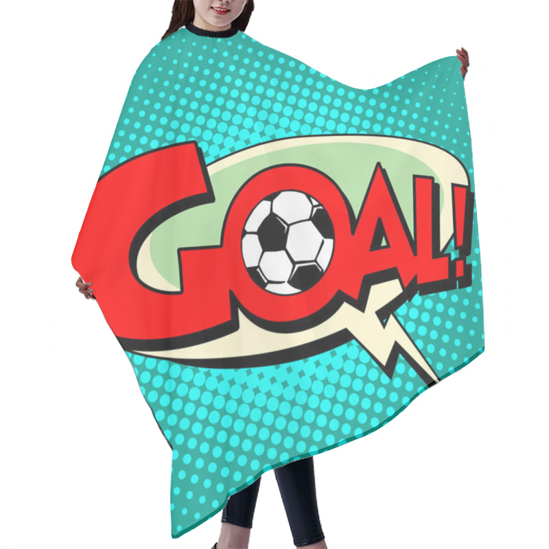 Personality  Goal Football Comic Style Text Hair Cutting Cape