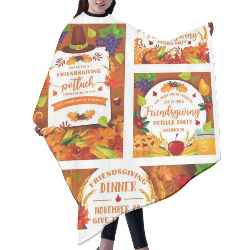 Personality  Friendsgiving Potluck, Thanksgiving Dinner Party Hair Cutting Cape