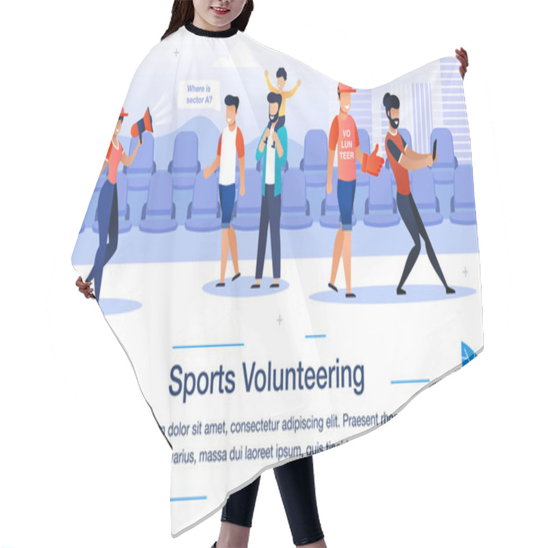 Personality  Welfare Sports Volunteering Flat Vector Banner Hair Cutting Cape