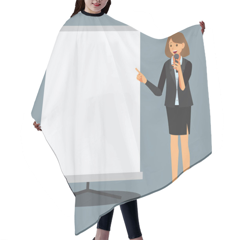 Personality  Businesswoman At A Presentation  Hair Cutting Cape