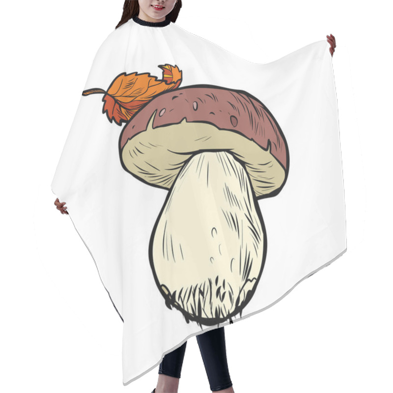 Personality  White Mushroom Boletus Hair Cutting Cape