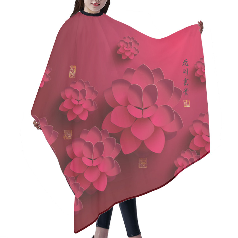 Personality  Chinese New Year Paper Flowers Hair Cutting Cape