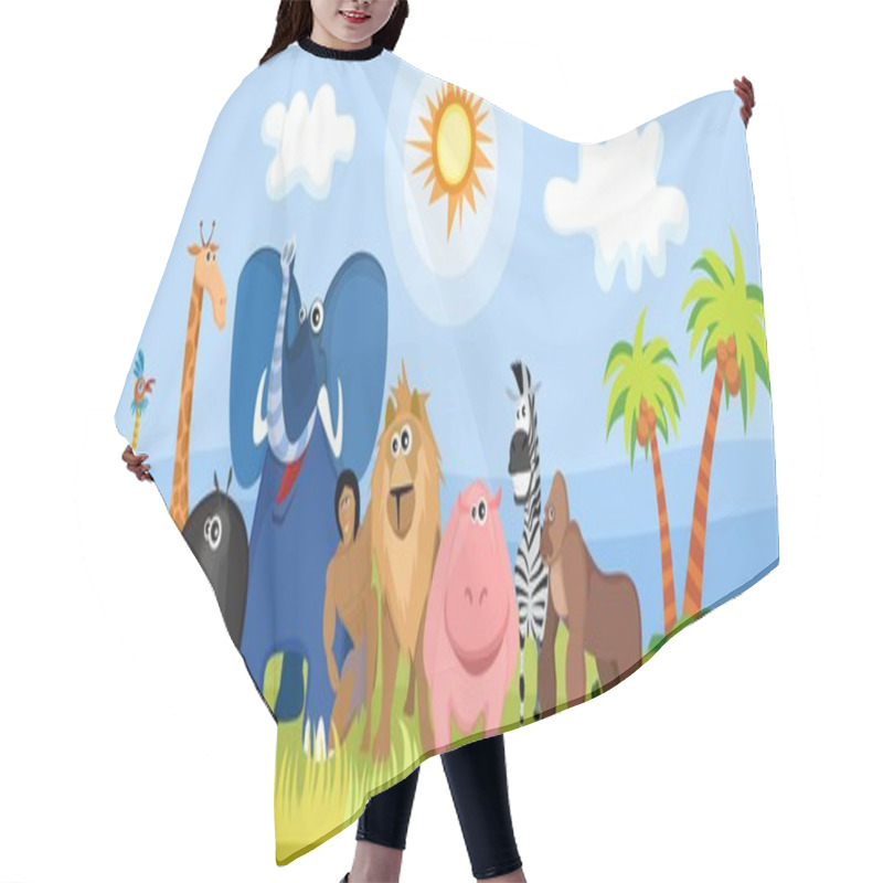 Personality  Cute Africa Animals Hair Cutting Cape