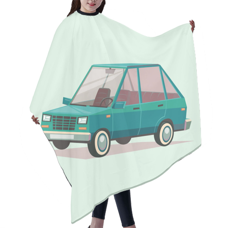 Personality  Cartoon Blue Car Hair Cutting Cape