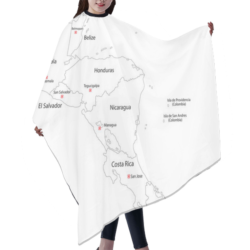 Personality  Contour Central America Map Hair Cutting Cape