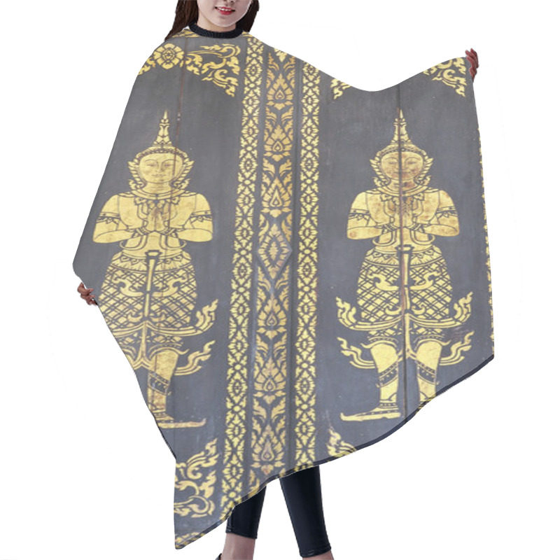 Personality  Native Thai Style Of Pattern On Door Temple Hair Cutting Cape