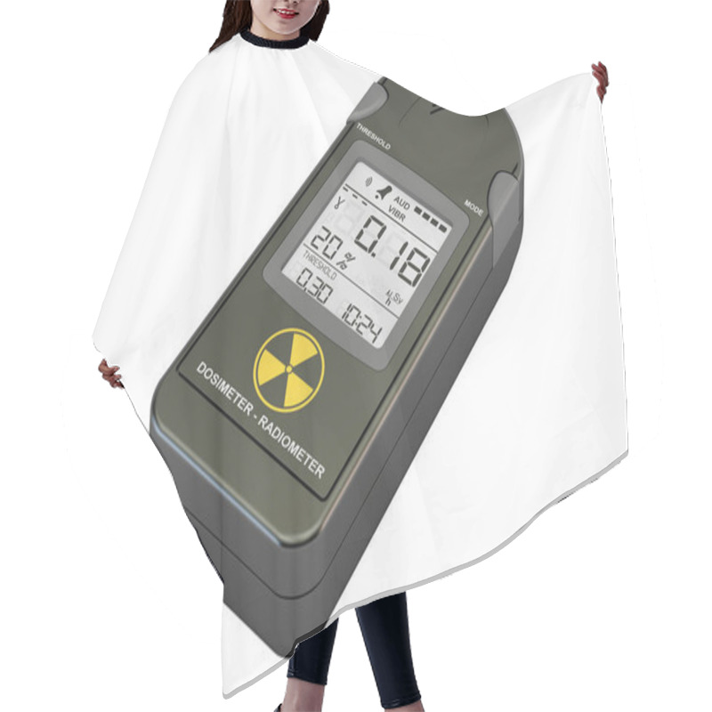 Personality  Radiation Dosimeter Closeup, 3D Rendering Hair Cutting Cape