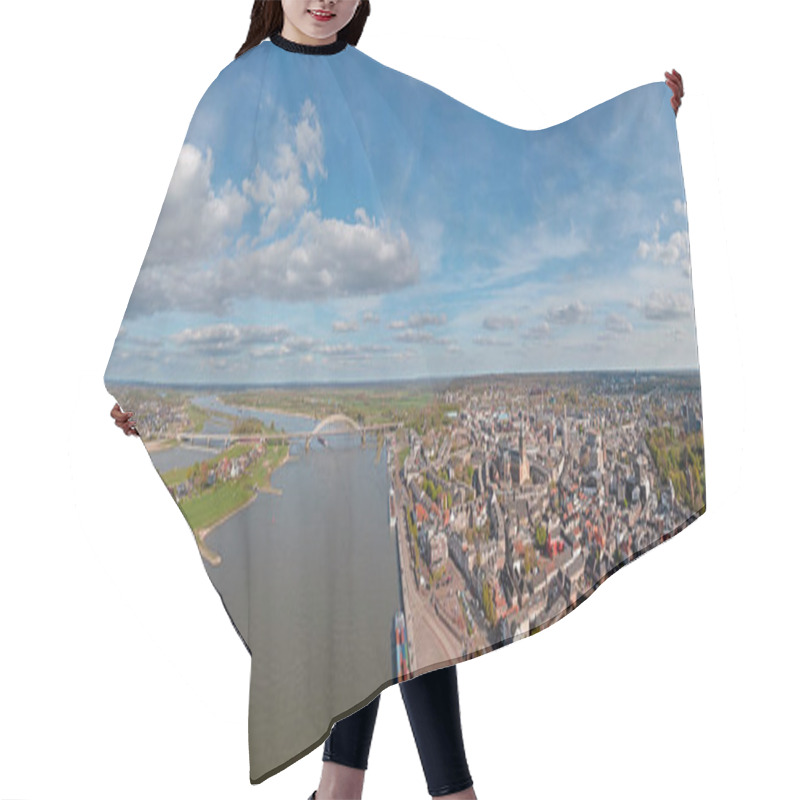 Personality  Aerial Panorama From The City Nijmegen And The River Waal In The Netherlands Hair Cutting Cape