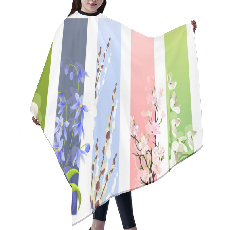 Personality  Collection Of Spring Flowers Hair Cutting Cape