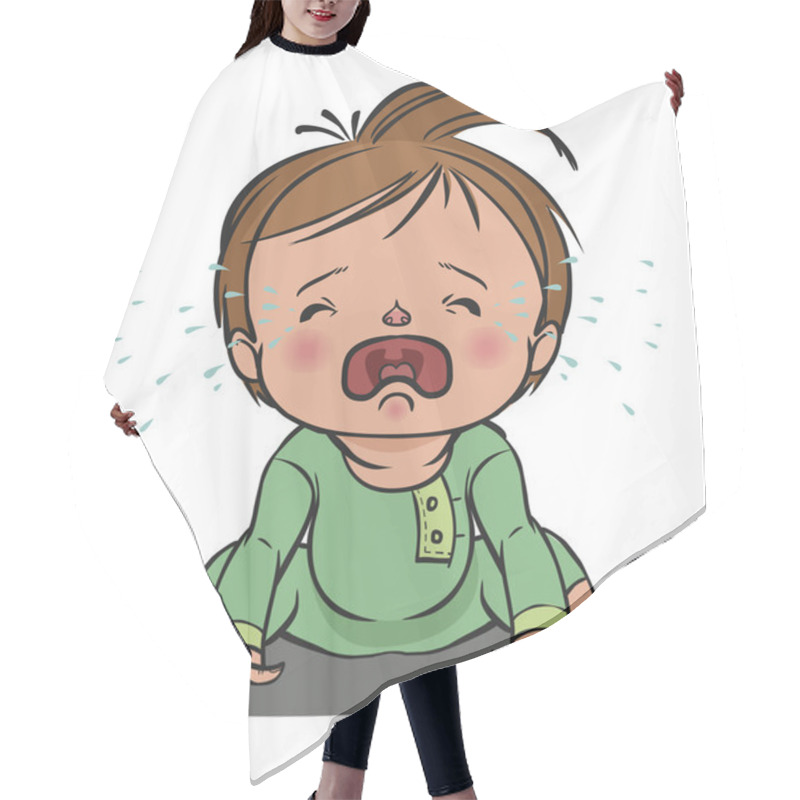 Personality  Crying Baby. Vector Illustration Hair Cutting Cape