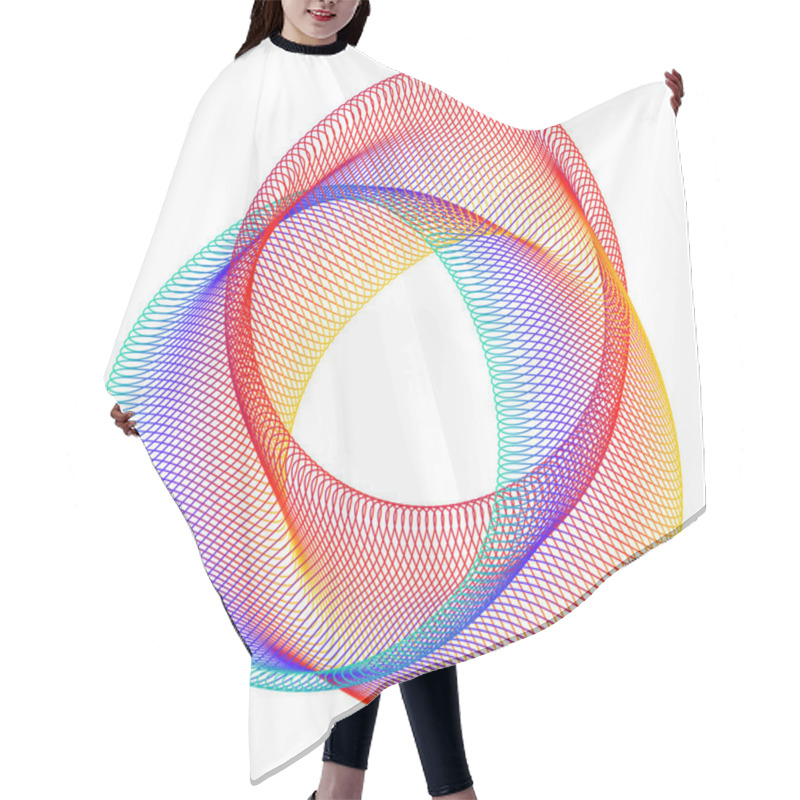 Personality  Design Elements. Wave Of Many Purple Lines Circle Ring. Abstract Vertical Wavy Stripes On White Background Isolated. Vector Illustration EPS 10. Colourful Waves With Lines Created Using Blend Tool Hair Cutting Cape