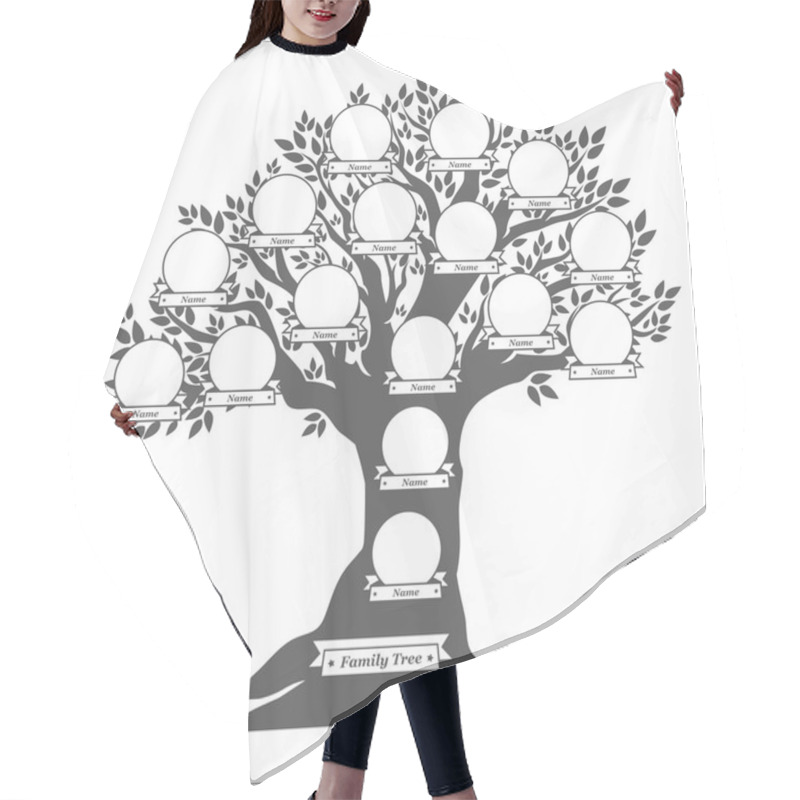 Personality  Hand Drawn Oak Family Tree Hair Cutting Cape