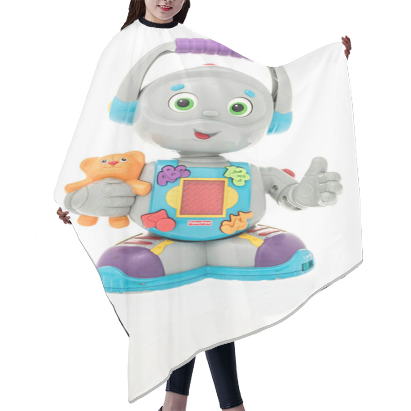 Personality  Winneconne, WI - 23 September 2023:  A Package Of A Vintage Fisher Price Toby The Totbot On An Isolated Background Hair Cutting Cape