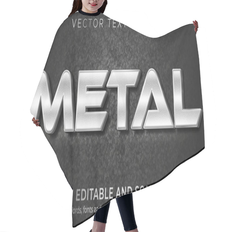 Personality  Metallic Text Effect, Editable Shiny And Elegant Text Style	 Hair Cutting Cape