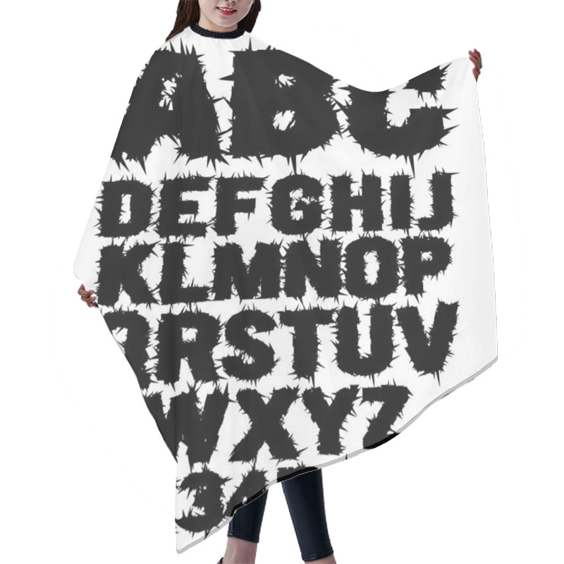 Personality  Studded Grunge Scary Alphabet Hair Cutting Cape