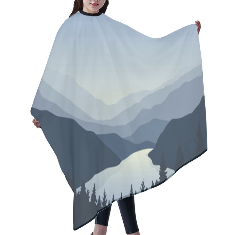 Personality  Big Blue River Nature Landscape Outdoor Adventure Hair Cutting Cape