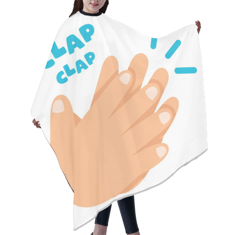 Personality  Cartoon Concept Of Clapping Hands Hair Cutting Cape