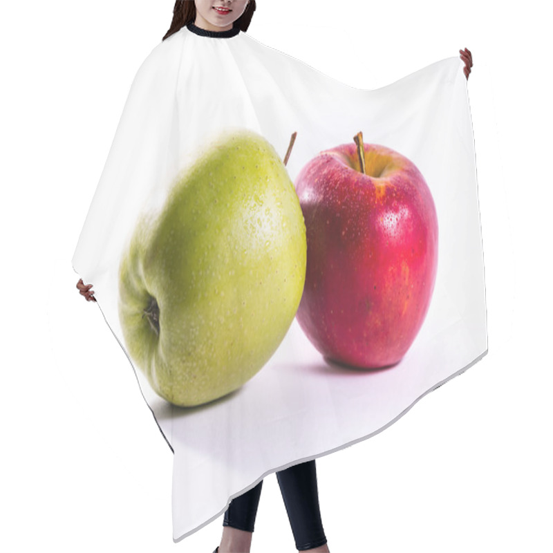 Personality  Red Green Apples Together Pair Couple Fruit Fresh Food Delciious Hair Cutting Cape