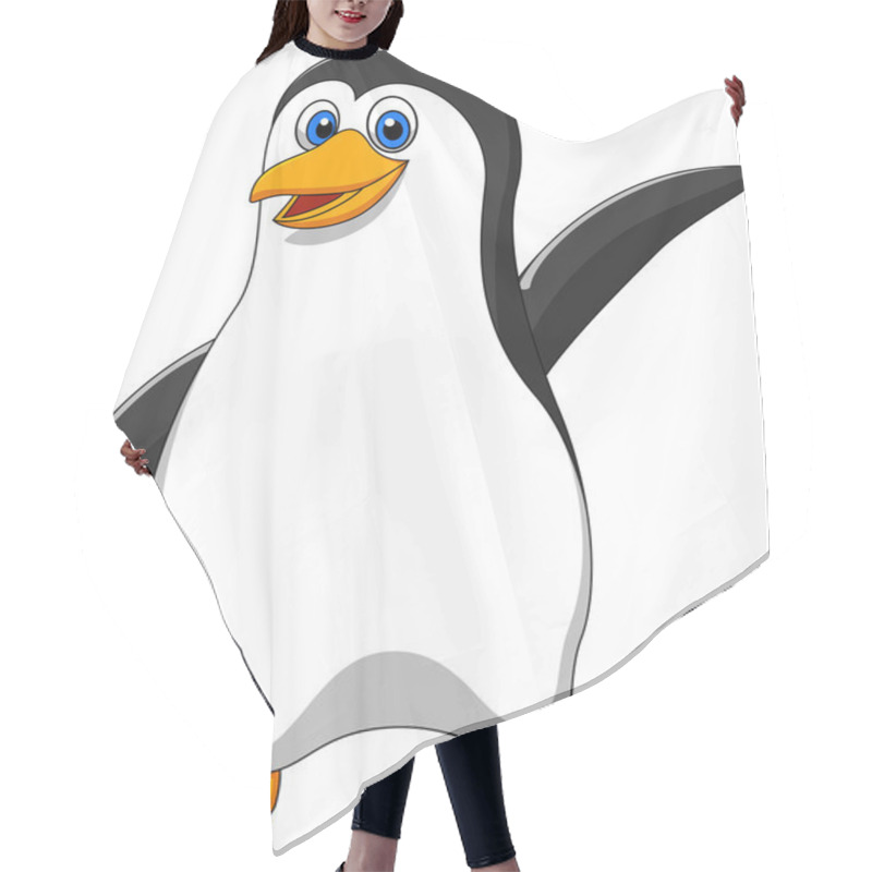 Personality  Cute Penguin Cartoon Waving Hair Cutting Cape