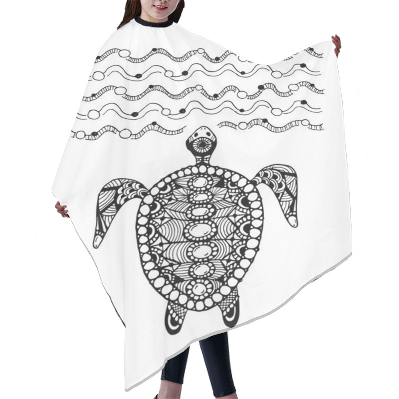 Personality  Tortoise Ornate, Zentangle For Your Design Hair Cutting Cape