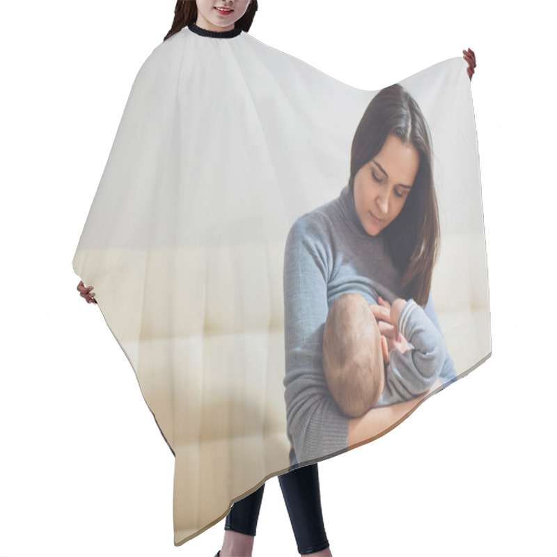 Personality  Baby Eating Mothers Milk. Mother Breastfeeding Baby. Beautiful Mom Breast Feeding Her Newborn Child. Young Woman Nursing And Feeding Baby. Concept Of Lactation Infant. Hair Cutting Cape