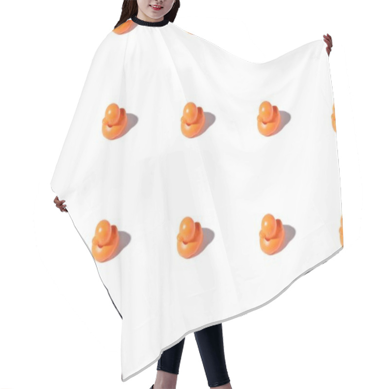 Personality  Seamless Pattern Of Small Orange Rubber Ducks Toys On White Hair Cutting Cape