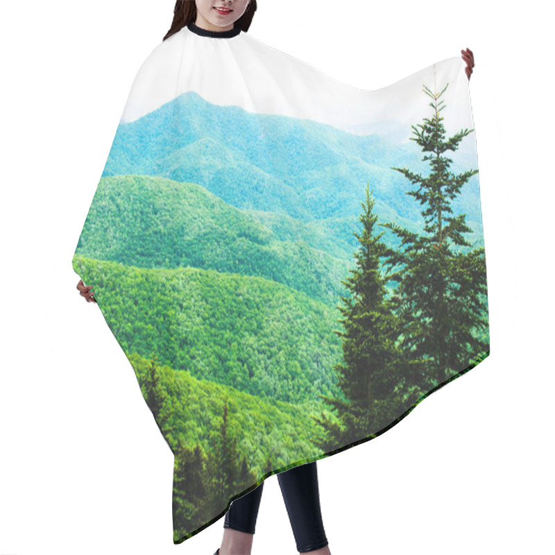 Personality  Great Smoky Mountains National Park, Foggy Rolling Hills And Green Trees   Hair Cutting Cape