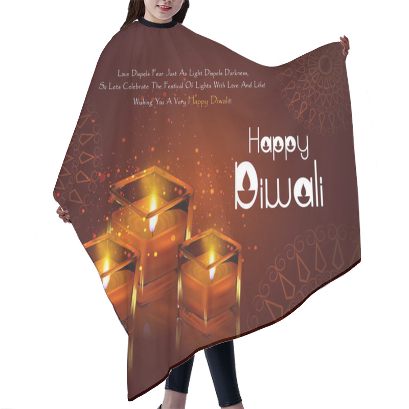 Personality  Decorated Diya For Happy Diwali Festival Holiday Celebration Of India Greeting Background Hair Cutting Cape