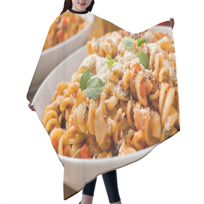 Personality  Rotini With Marina Sauce Hair Cutting Cape