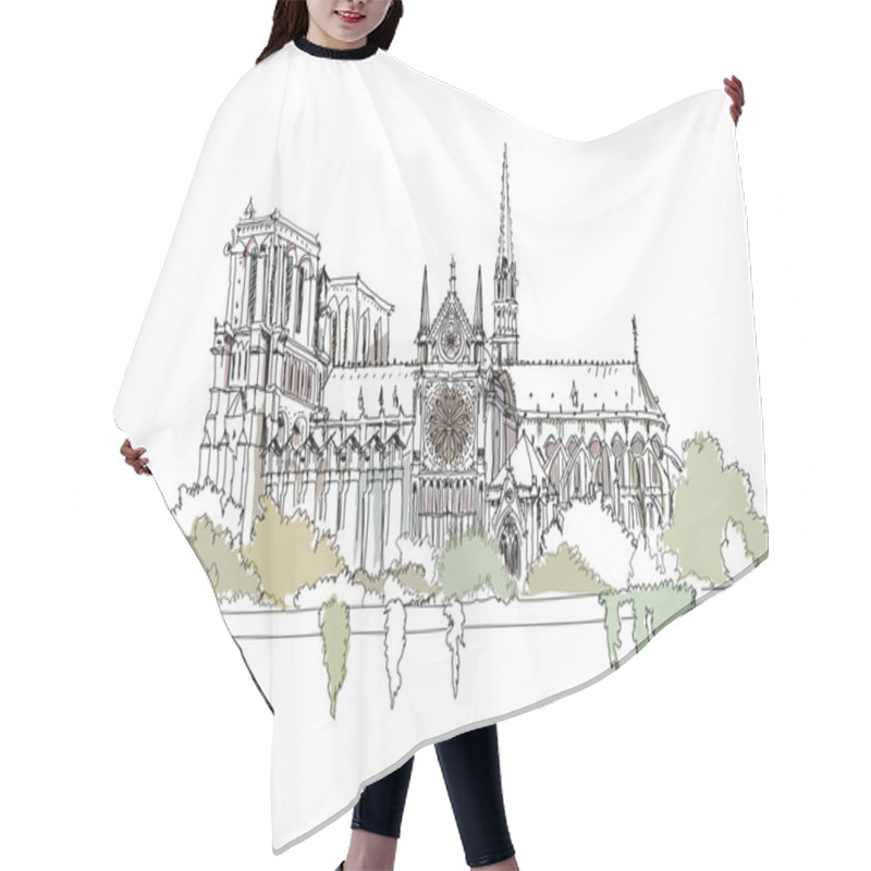 Personality  Paris,  Sketch Collection, Notre Dame, Hair Cutting Cape