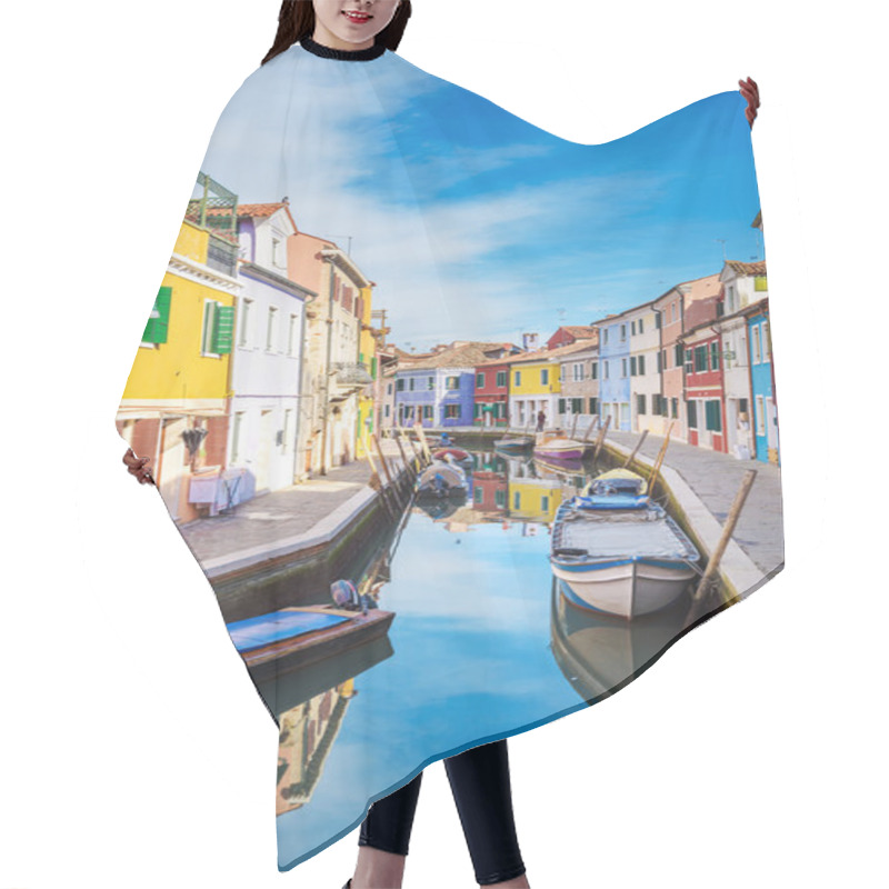 Personality  Unusually Painted Buildings, Boats Parked In The Canals, Burano Hair Cutting Cape